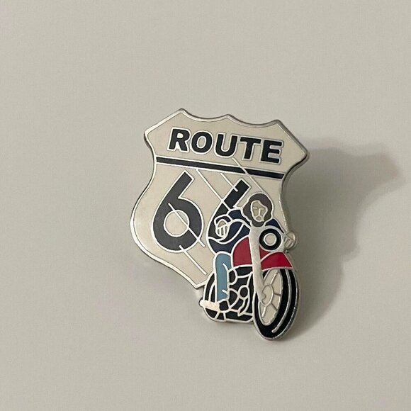 Vintage Route 66 Motorcycle Pin - Picture 1 of 9